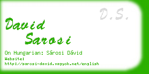 david sarosi business card