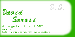 david sarosi business card